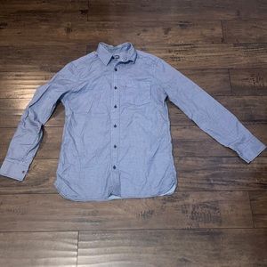 White and black button down shirt